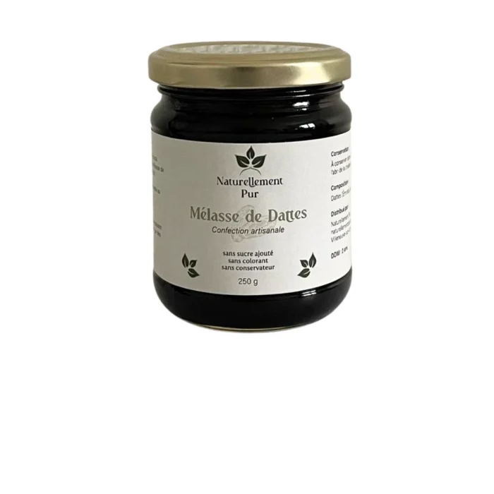 Pot de mélasse de dattes artisanale, 100 % naturel, source de fer et minéraux